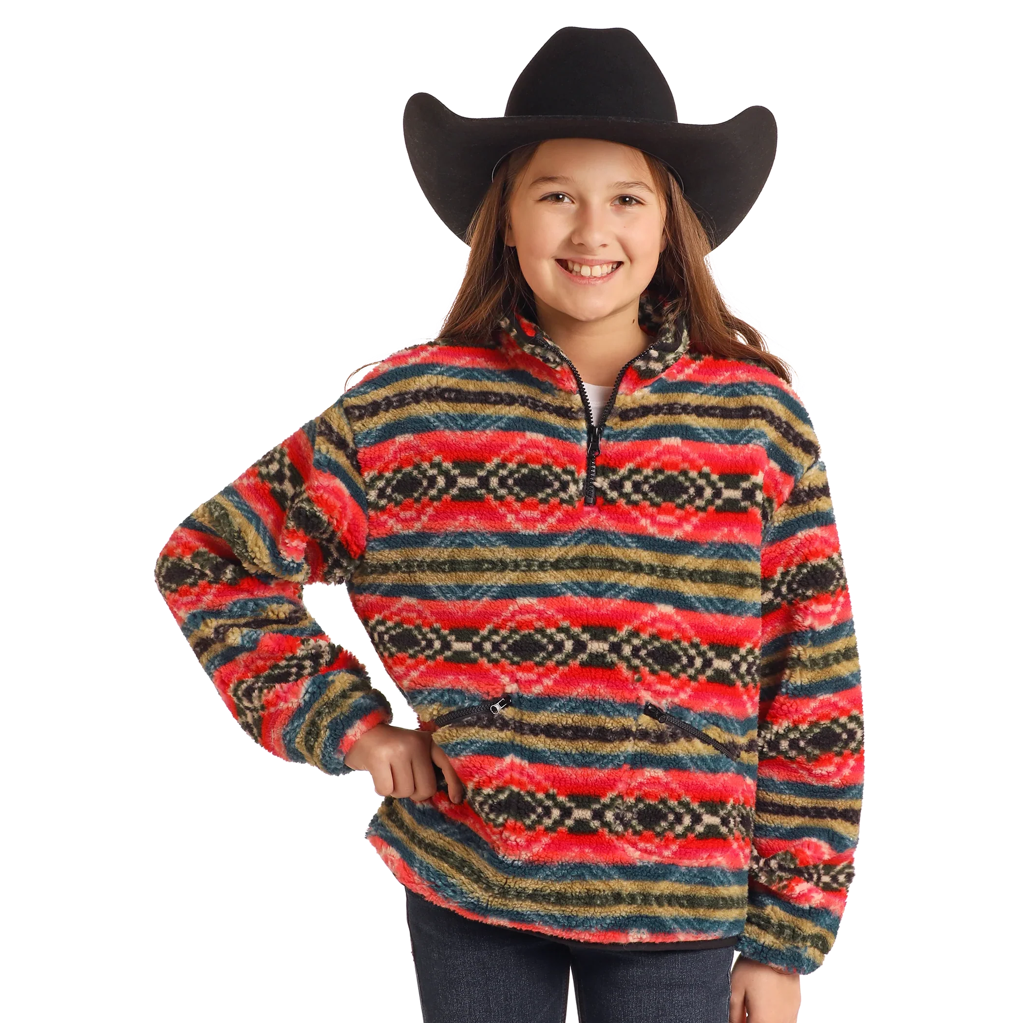 Rock & Roll Girl's Aztec Print Sherpa - Multiple Colours - Image 3