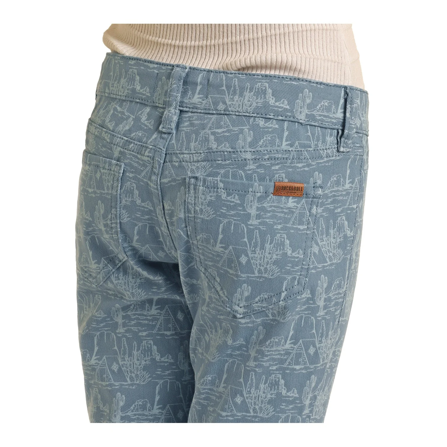 Rock & Roll Girl's Button Flare Jeans - Blue - Image 4