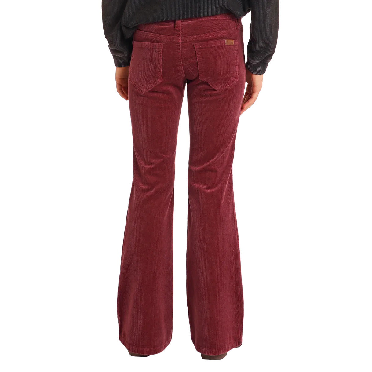Rock & Roll Girl's Corduroy Flare Pant - Maroon - Image 3