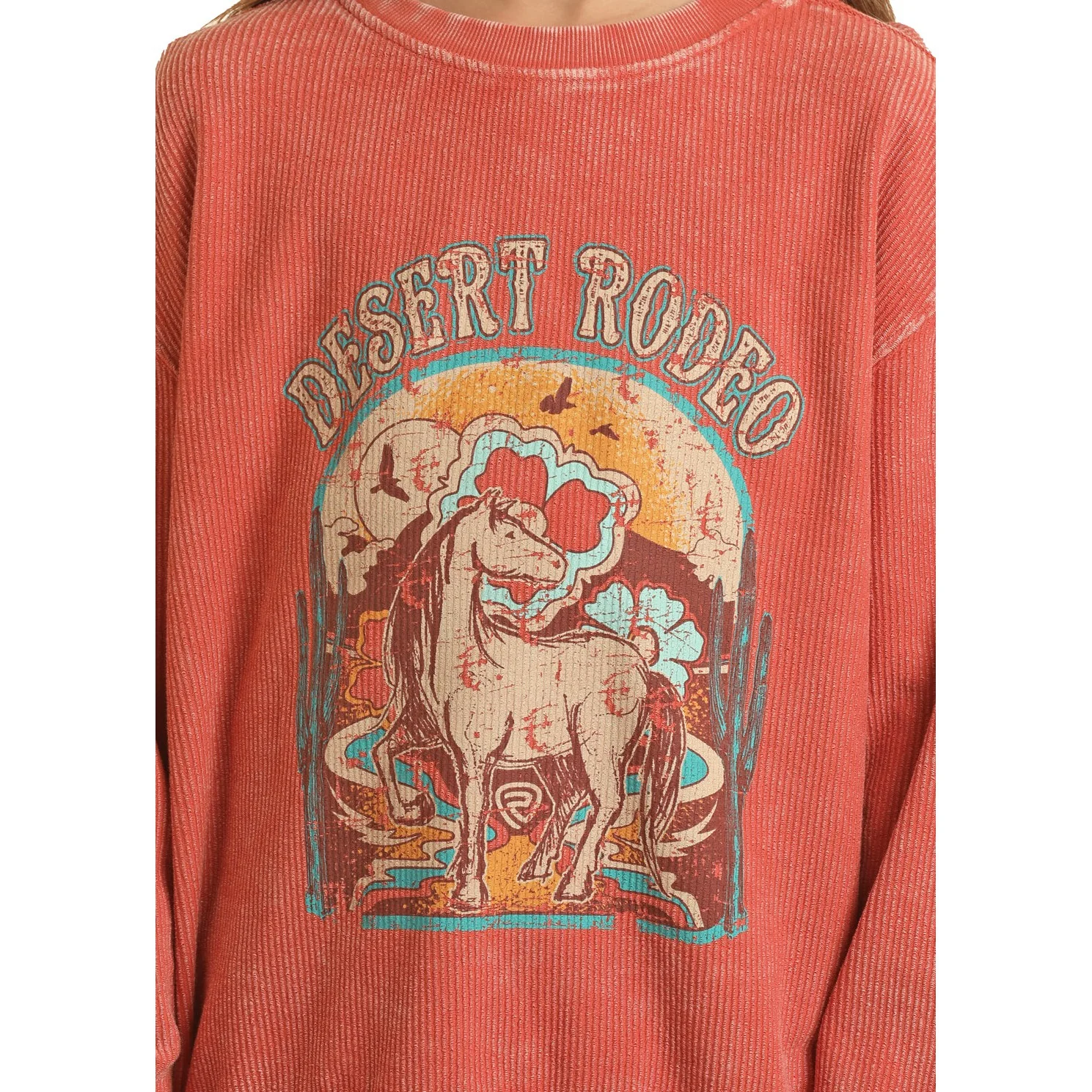 Rock & Roll Girl's Graphic Pullover - Coral - Image 2