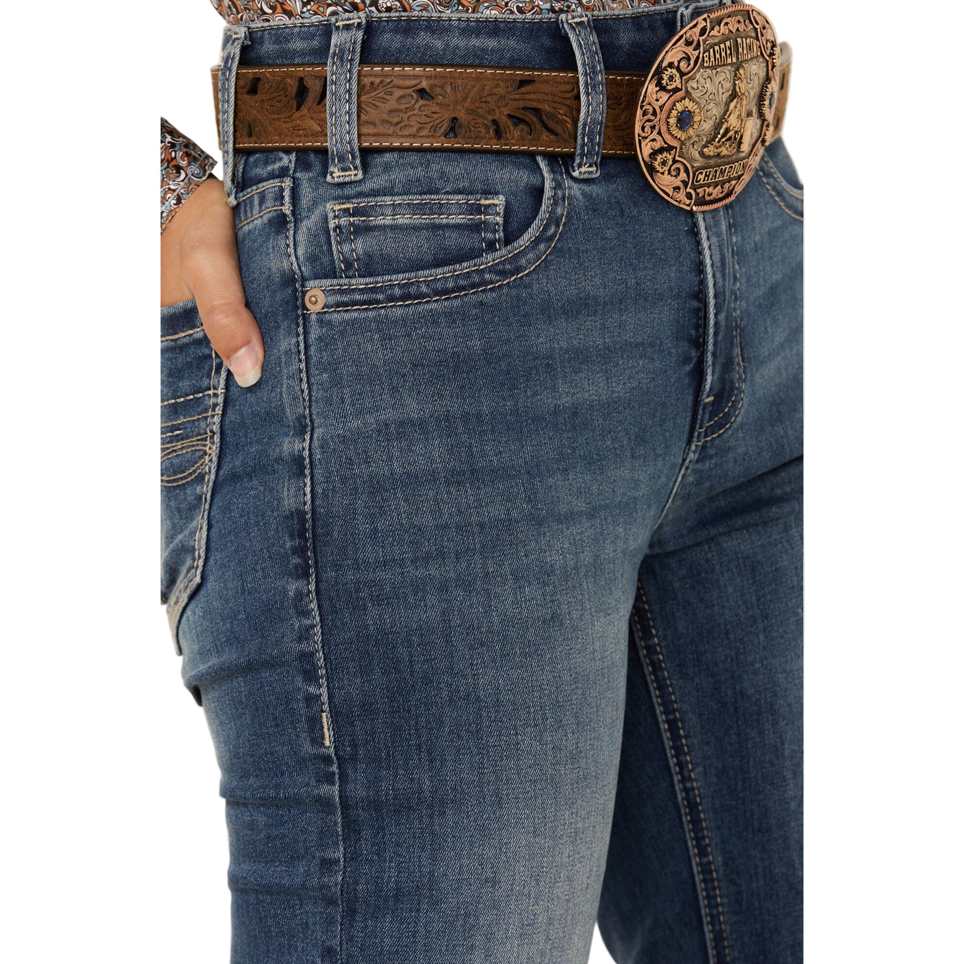 Rock & Roll Women's High Rise Modest Bootcut Stretch Jeans - Medium Wash - Image 2
