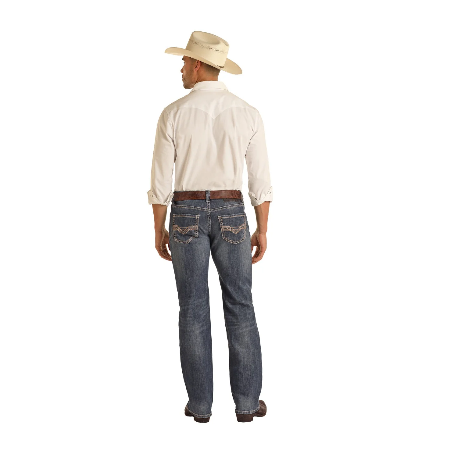 Rock & Roll Men's 2-Tone Pistol Straight Jeans - Medium Wash - Image 2