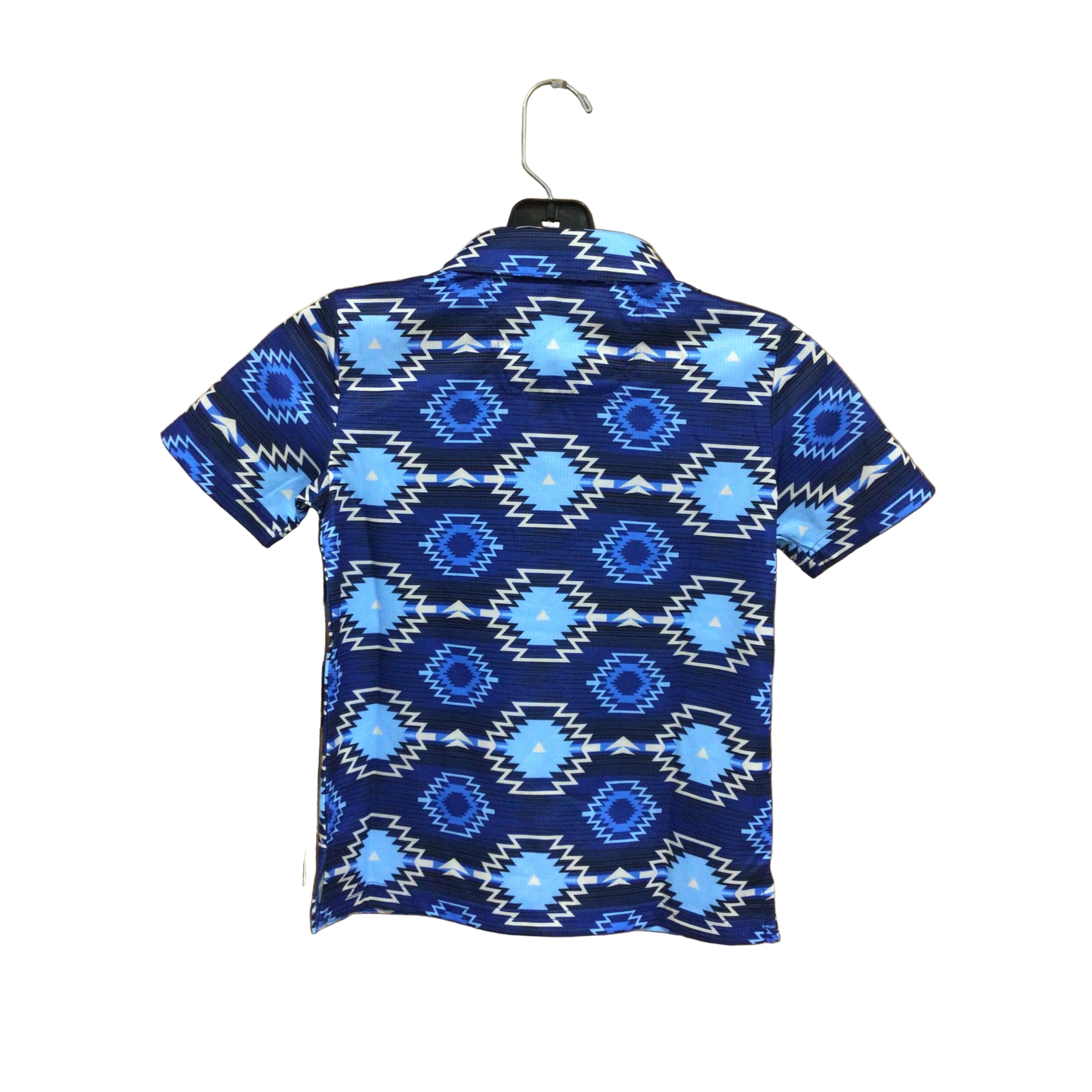 Rock & Roll Boy's Aztec Printed Polo - Royal Blue - Image 2