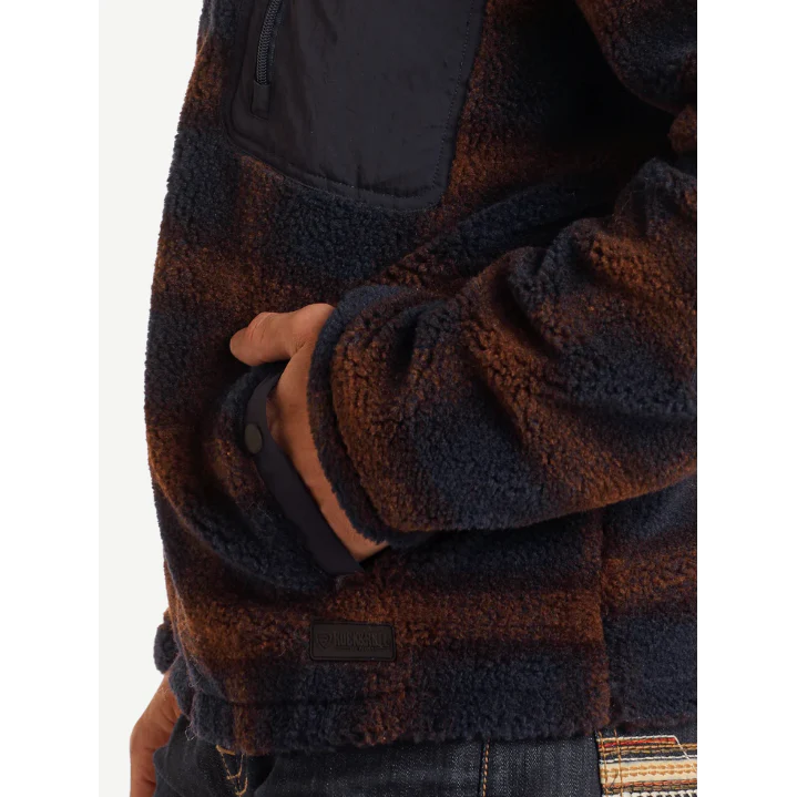 Rock & Roll Men's Berber Jacquard Plaid Jacket - Dark Brown - Image 2