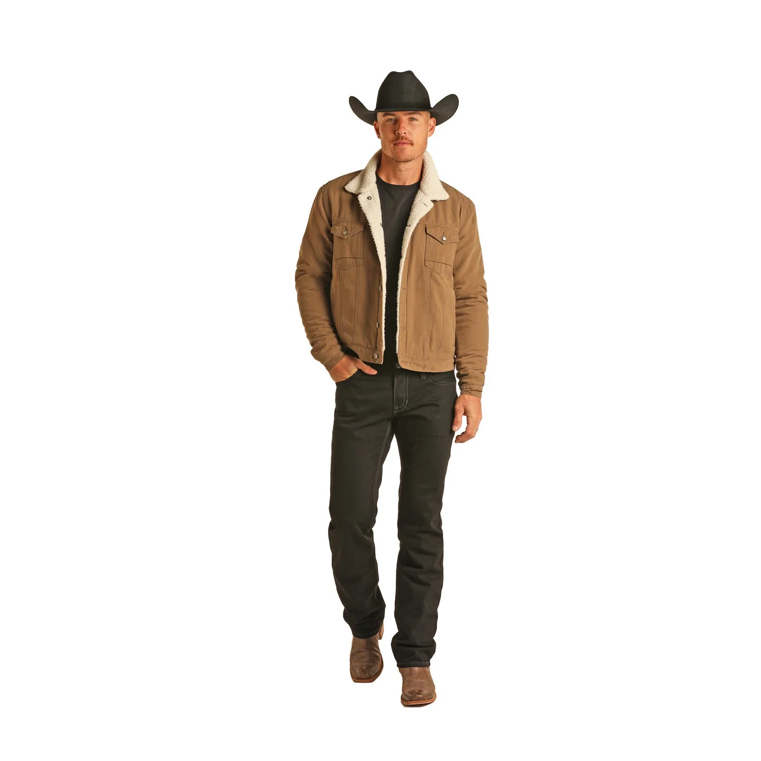 Rock & Roll Men's Brown Jacket - Khaki