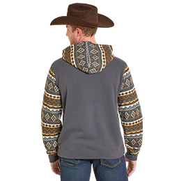 Rock & Roll Men's Color-Blocked Hoodie - Charcoal - Image 2