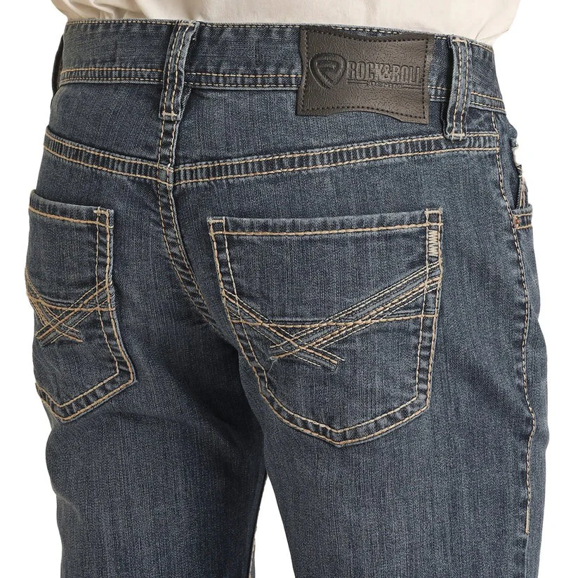 Rock & Roll Men's Cross Embroidered Pistol Straight Jean - Medium Vintage - Image 2