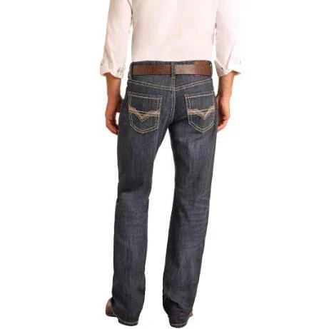 Rock & Roll Men's Double Barrel Relaxed Straight Jean-Dark Wash - Image 2