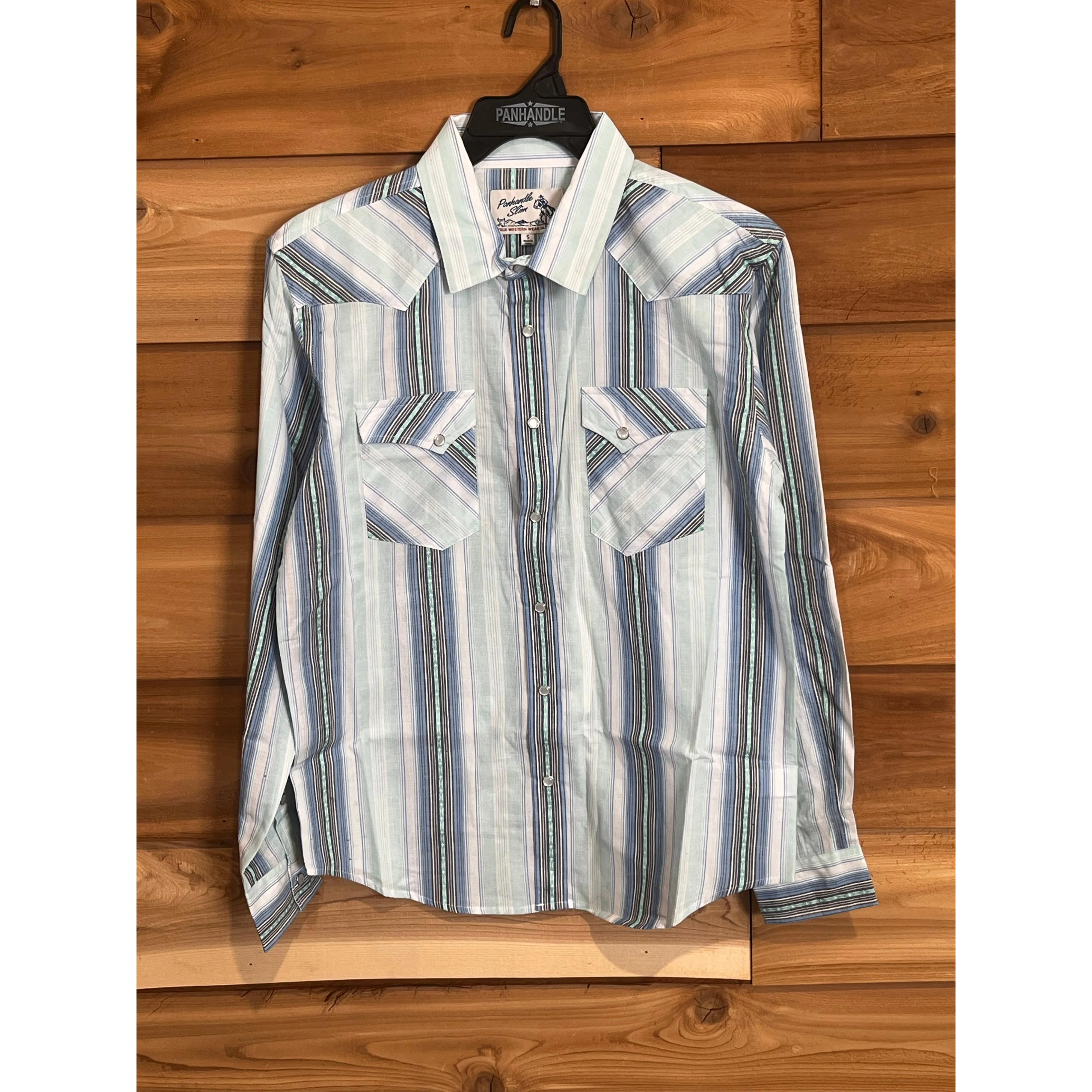 Panhandle Men's Long Sleeve Snap Shirt- Blue - Image 2