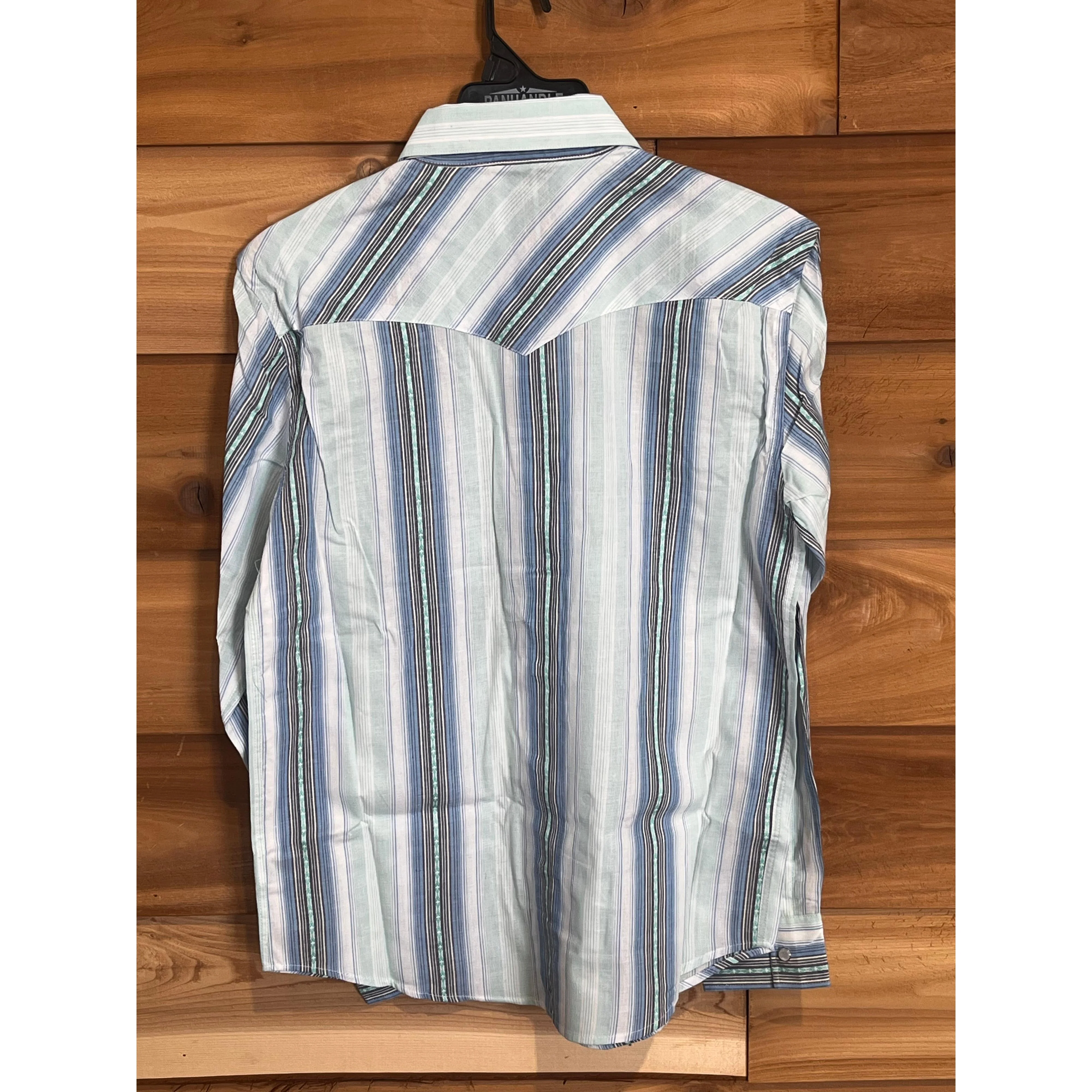 Panhandle Men's Long Sleeve Snap Shirt- Blue - Image 3