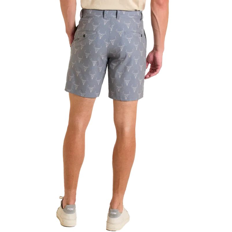 Rock & Roll Men's Longhorn Printed Chino Shorts- Grey - Image 2