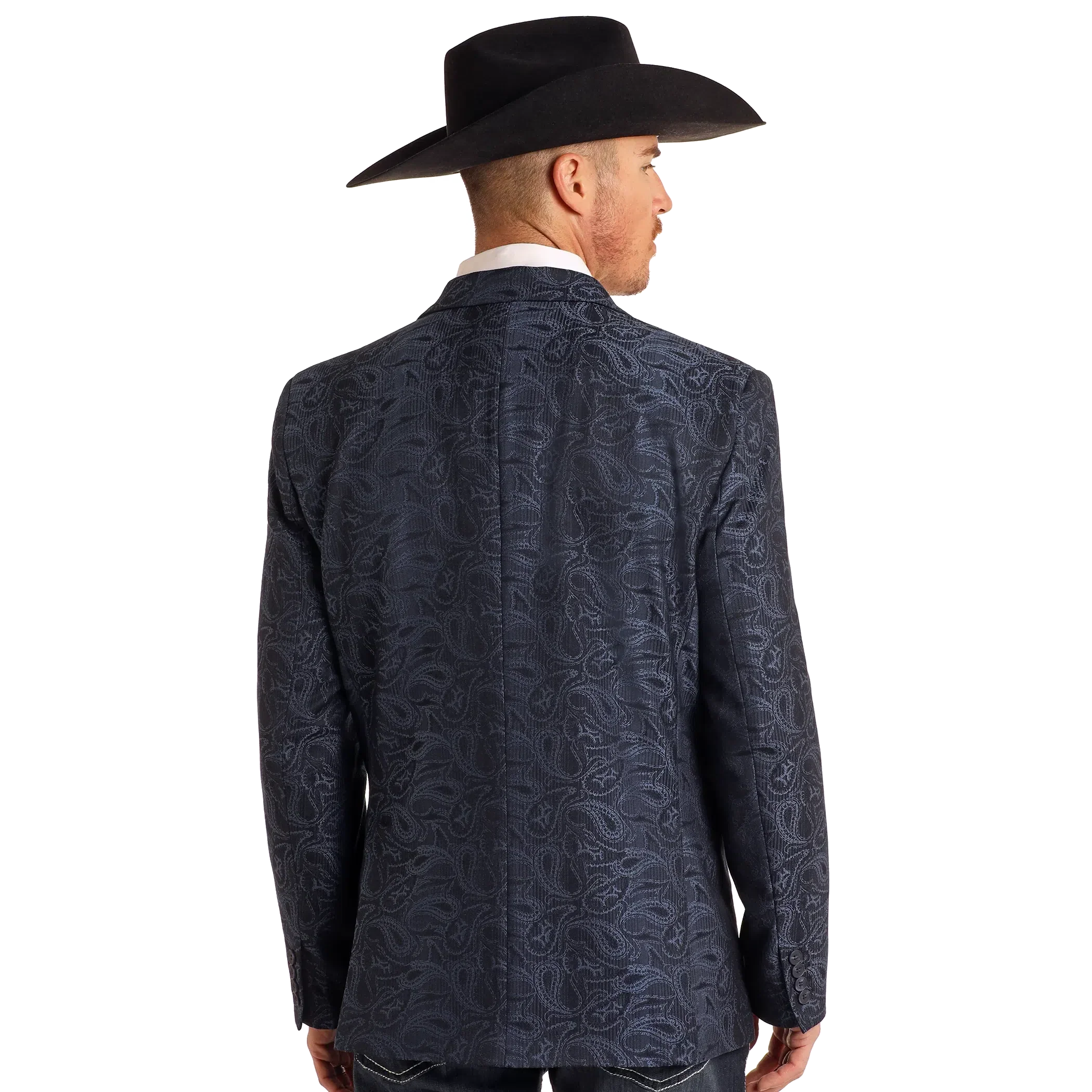 Rock & Roll Men's Paisley Jacquard Sport Coat - Blue - Image 2