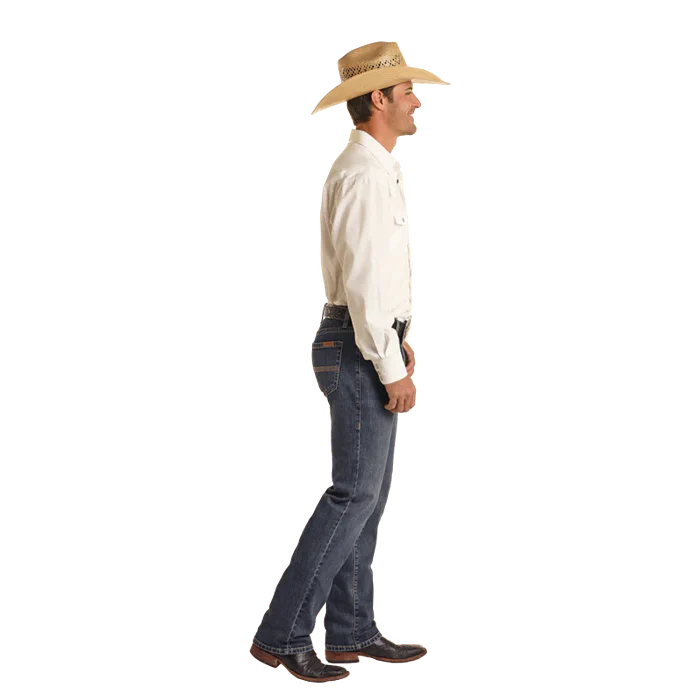 Rock & Roll Men's Two Tone Embroidered Revolver Jean - Medium Wash - Image 2