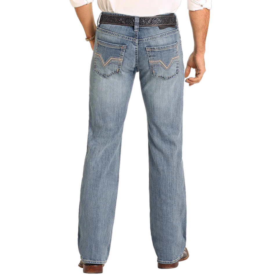 Rock & Roll Men's Pistol Vintage Straight Jeans - Medium Wash