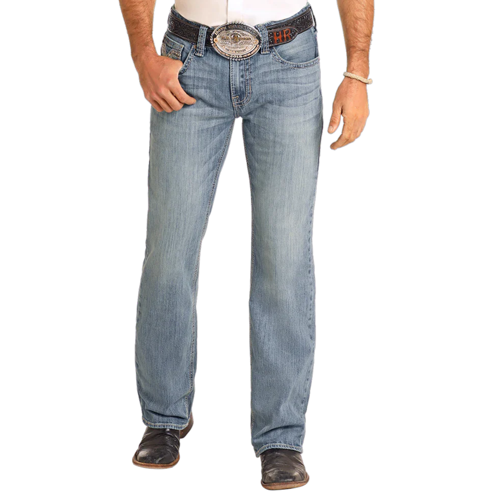 Rock & Roll Men's Pistol Vintage Straight Jeans - Medium Wash - Image 4