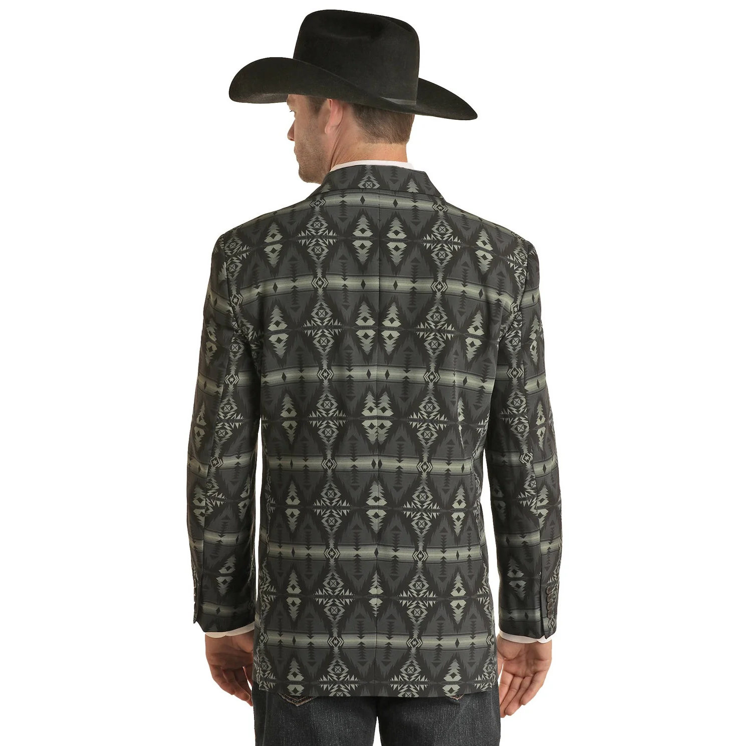 Rock & Roll Men's Aztec Sports Coat - Black - Image 2