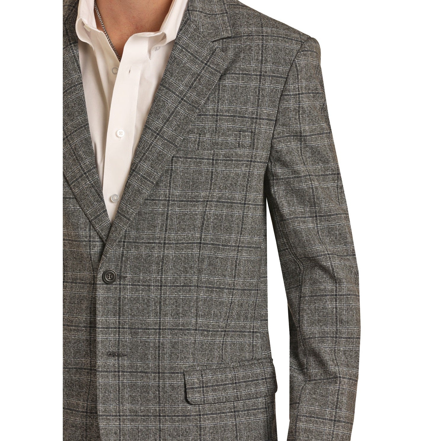 Rock & Roll Men's RRD Plaid Sports Coat - Charcoal - Image 3