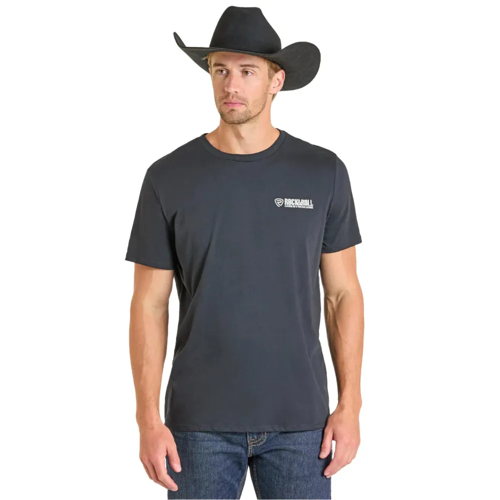 Rock & Roll Men's Short Sleeve Graphic Tee Shirt- Black