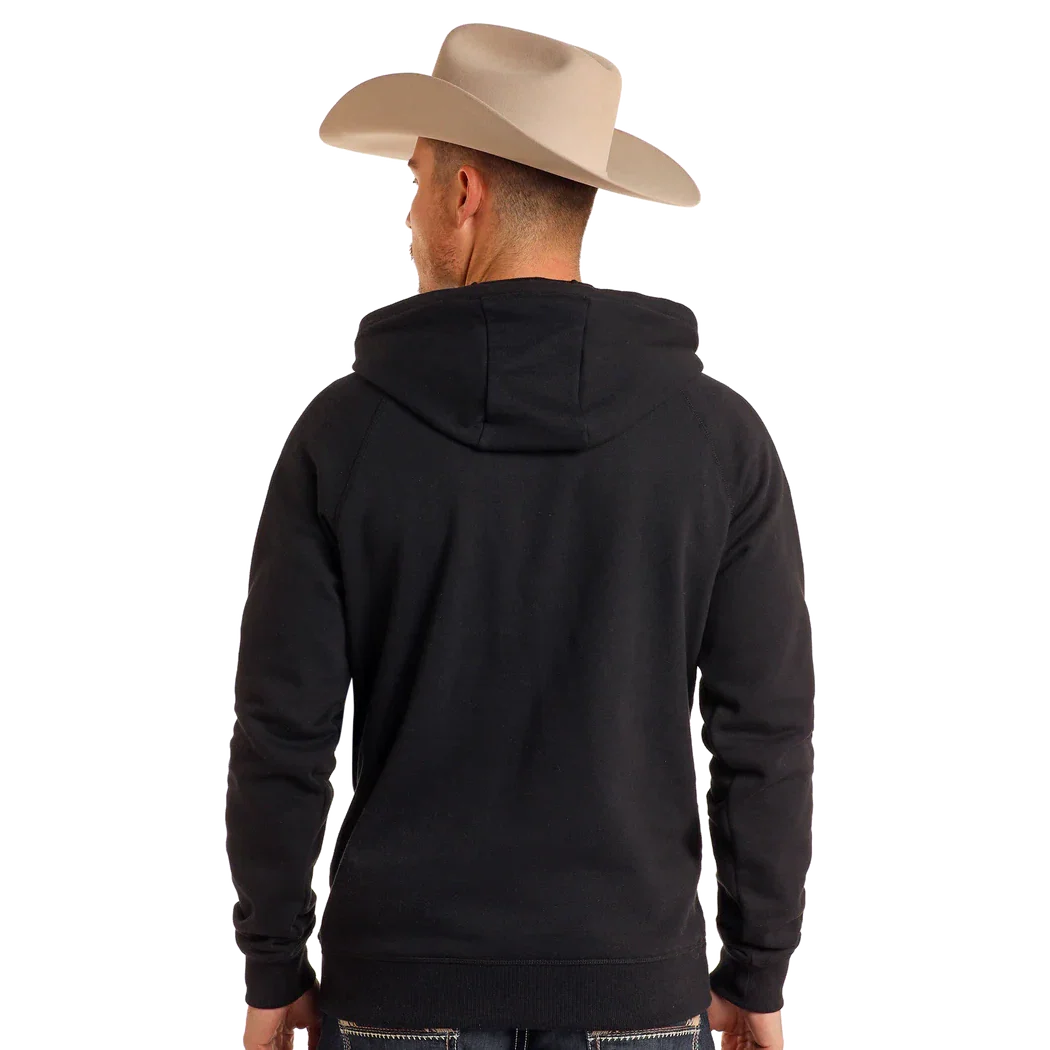 Rock & Roll Unisex Long Sleeve Aztec Hoodie- Black - Image 2