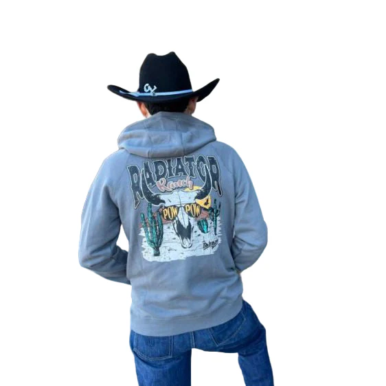 Rock & Roll Unisex Long Sleeve Dale Graphic Skull Hoodie-Dark Grey - Image 2