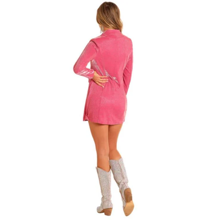 Rock & Roll Women's Iridescent Blazer Dress- Pink - Image 2