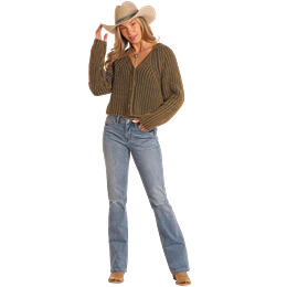 Rock & Roll Women's Chunky Knit Cardigan - Forest Green - Image 2