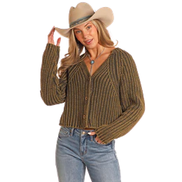 Rock & Roll Women's Chunky Knit Cardigan - Forest Green - Image 3