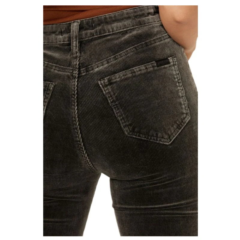 Rock & Roll Women's Corduroy Modest High Rise Boot Cut Pant - Charcoal - Image 2