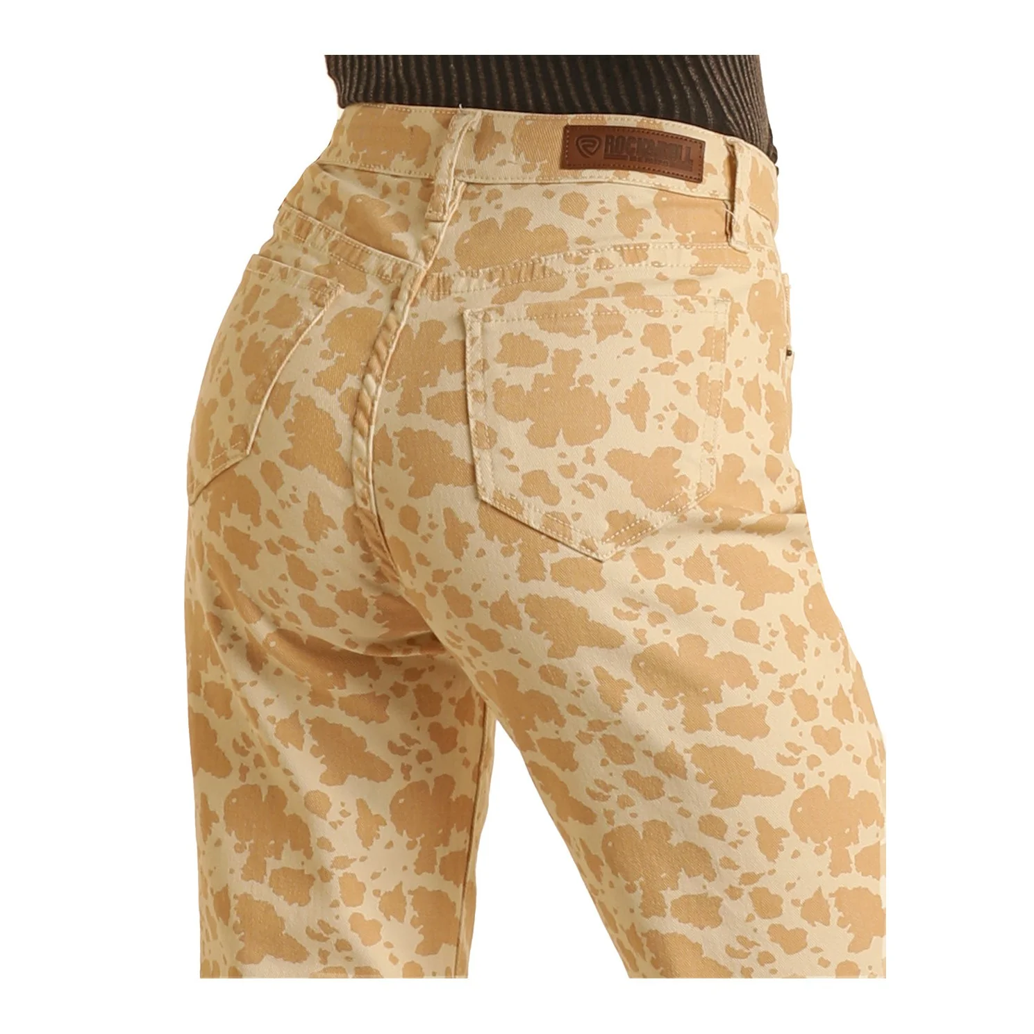 Rock & Roll Women's Cowhide Crop Jeans - Natural - Image 4