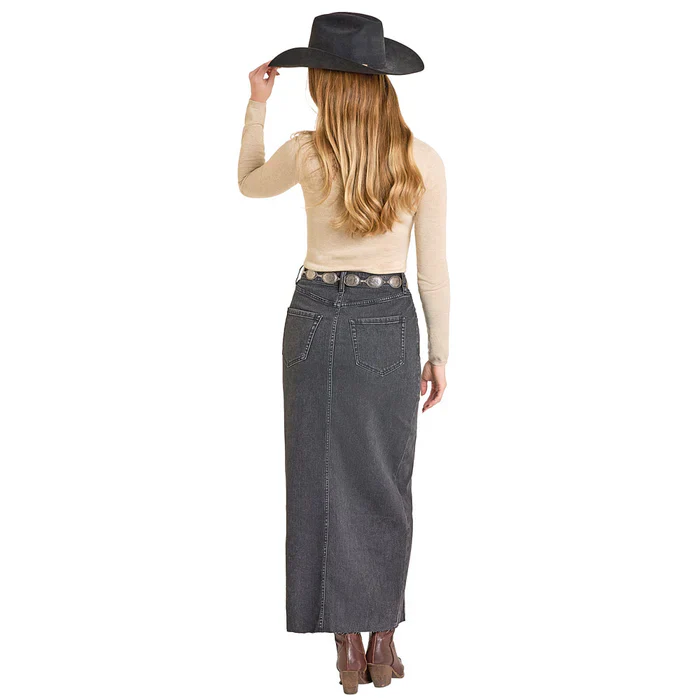 Rock & Roll Women's Denim Front Seam Maxi Skirt - Black - Image 2