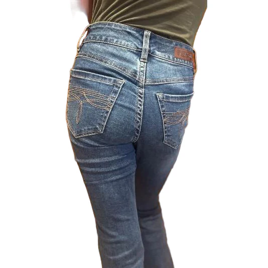 Rock & Roll Women's High Rise Embroidered Boot Stitch Jean - Medium Wash - Image 2