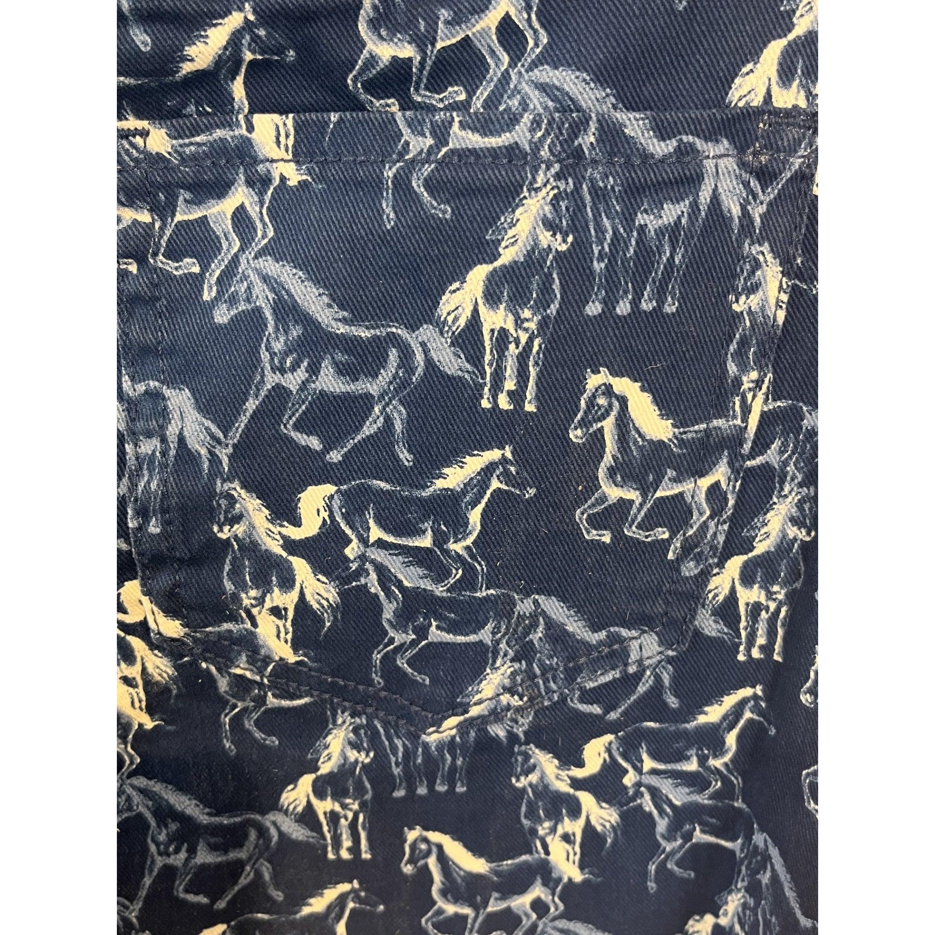 Rock & Roll Women's Horse Print Skort- Blue - Image 3