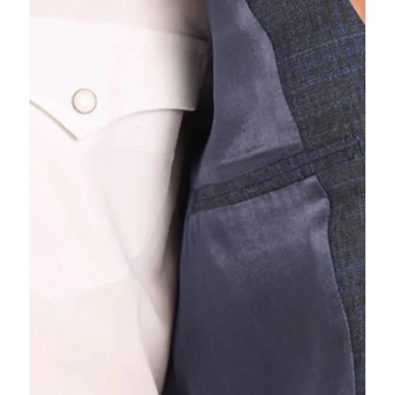 Rock & Roll Men's Plaid Sport Coat- Indigo - Image 2