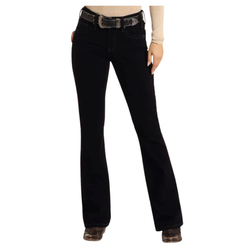Rock & Roll Women's Mid Rise Bootcut Jean - Black