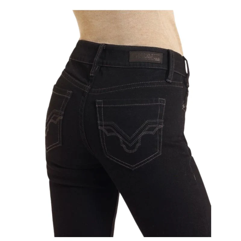 Rock & Roll Women's Mid Rise Bootcut Jean - Black - Image 2