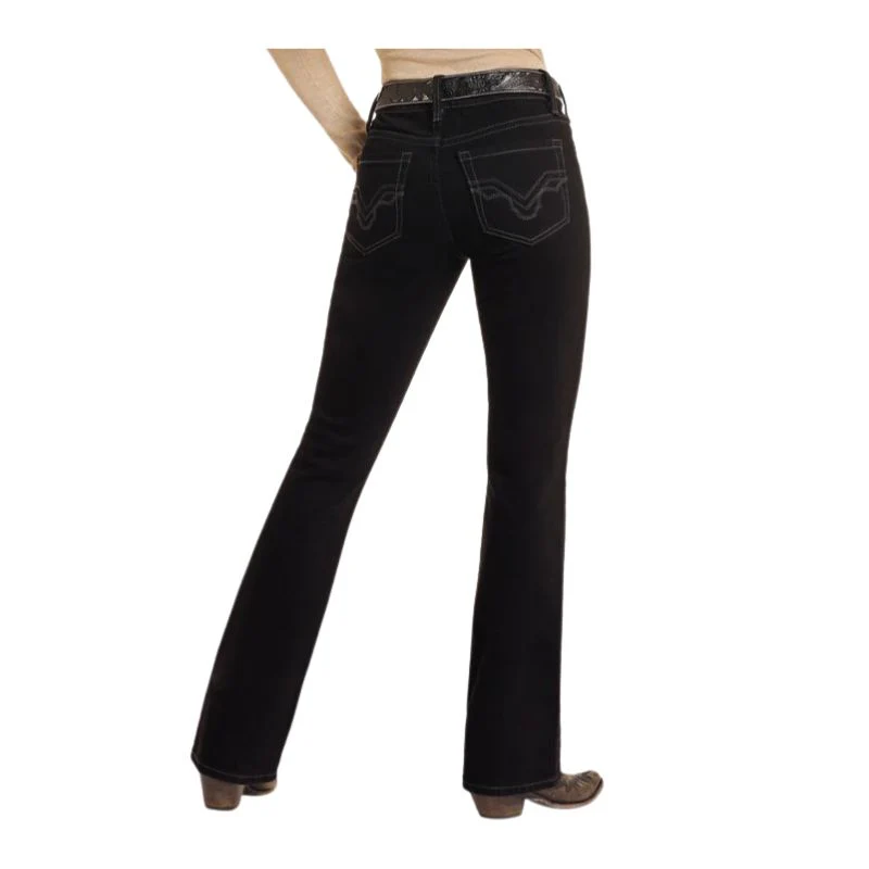 Rock & Roll Women's Mid Rise Bootcut Jean - Black - Image 3