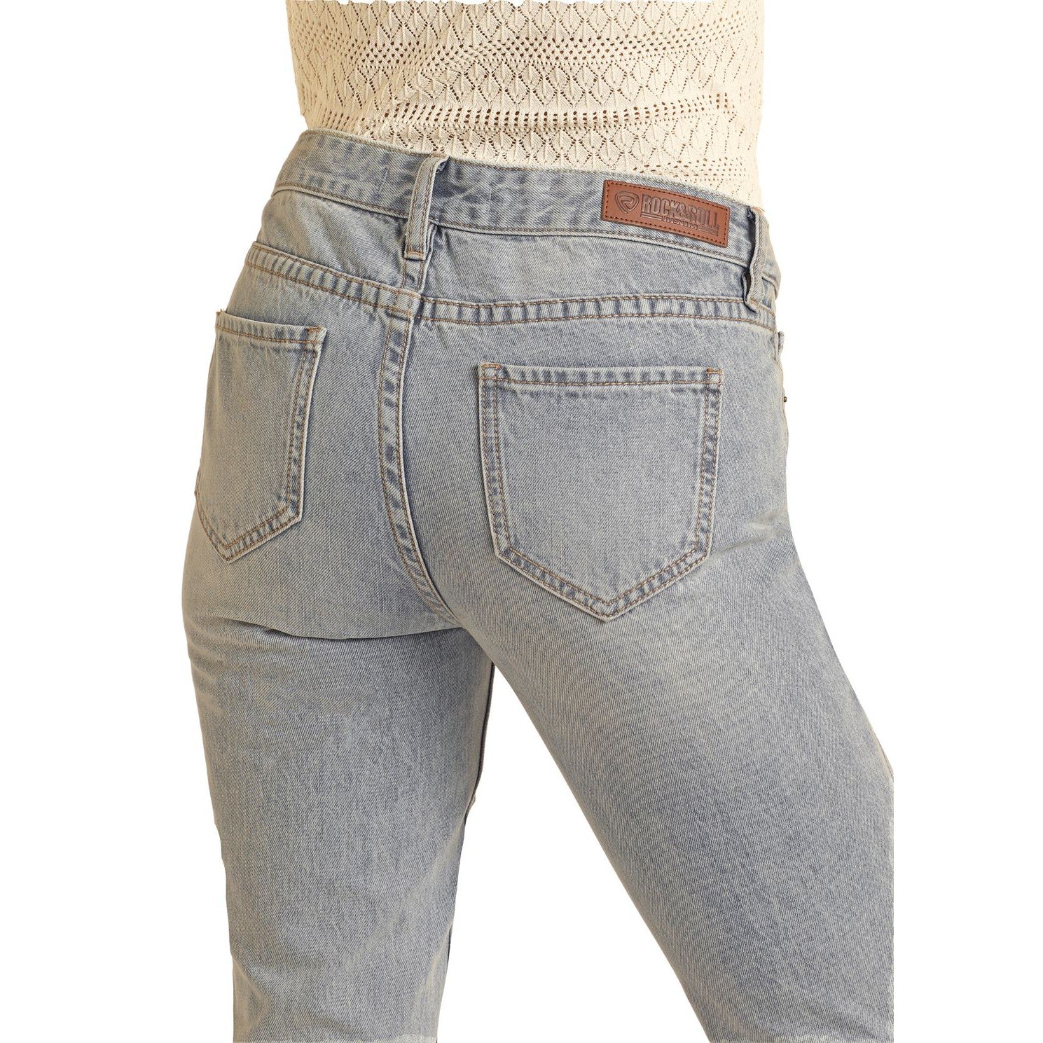 Rock & Roll Women's Mid Rise Bootcut Jeans - Light Wash - Image 2