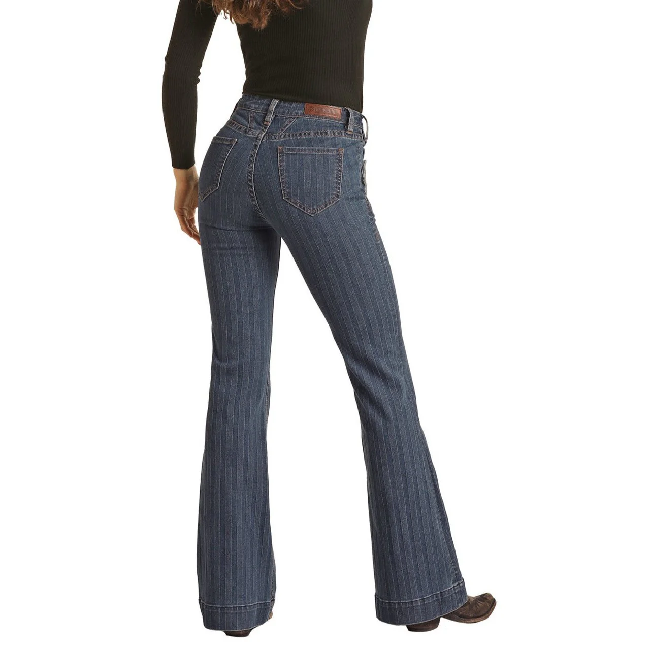 Rock & Roll Women's Mid Rise Extra Stretch Trouser Jeans - Medium Vintage - Image 2