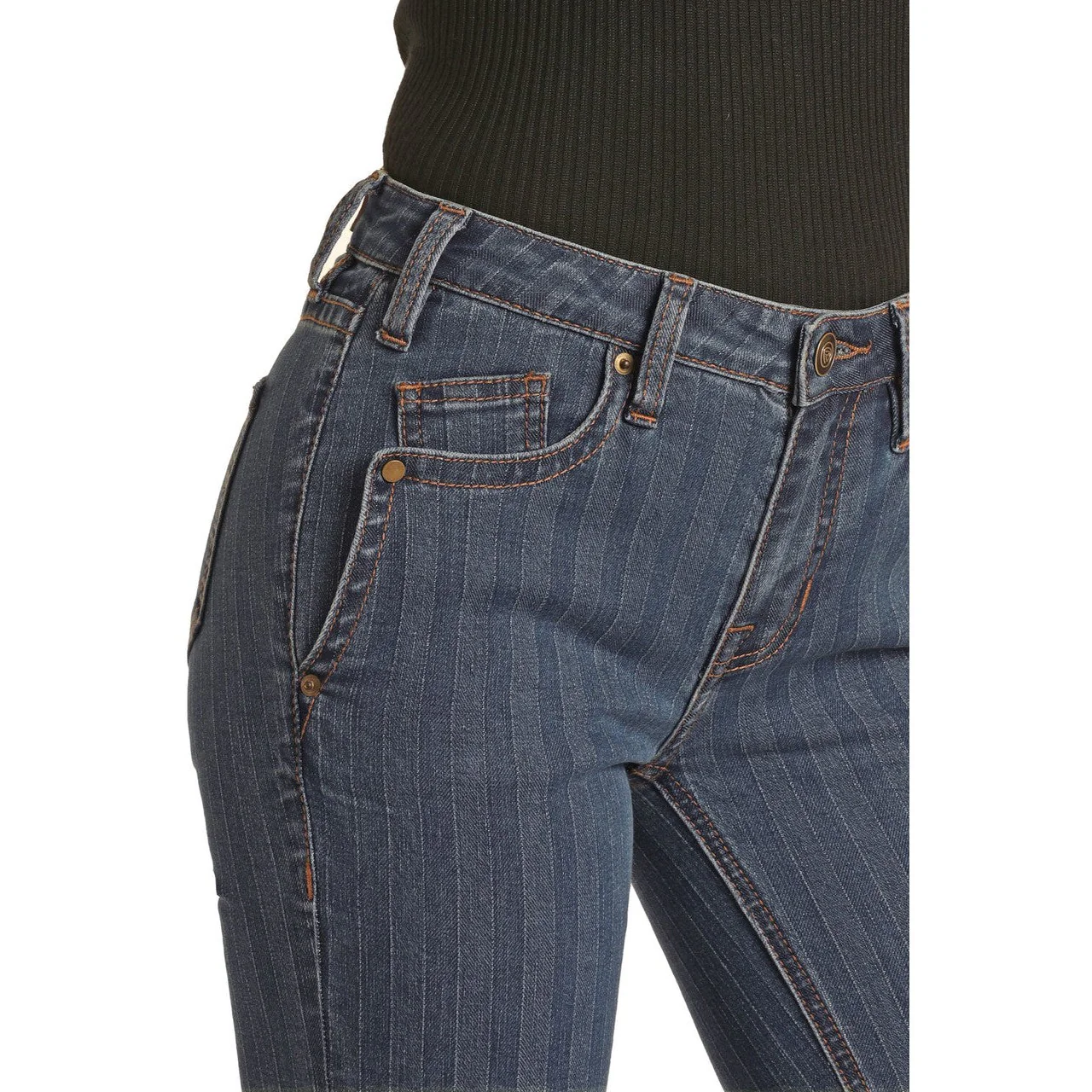 Rock & Roll Women's Mid Rise Extra Stretch Trouser Jeans - Medium Vintage - Image 4