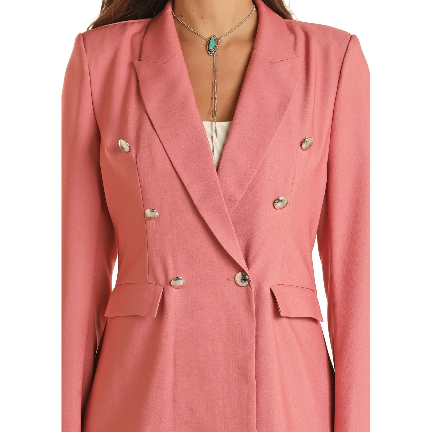 Rock & Roll Women's Solid Blazer - Rose/Mauve - Image 2