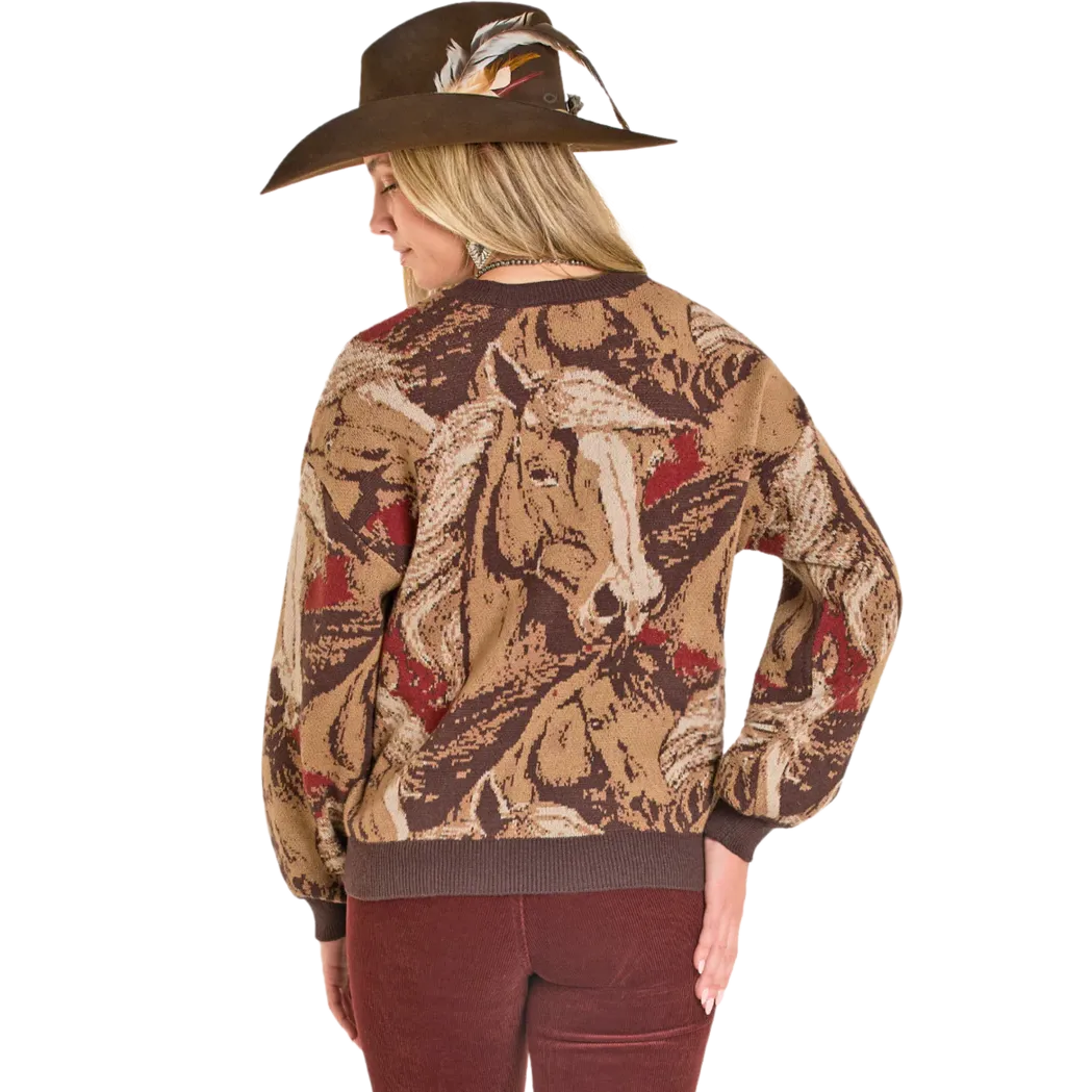 Rock & Roll Women's Relaxed Fit Sweater - Brown - Image 2