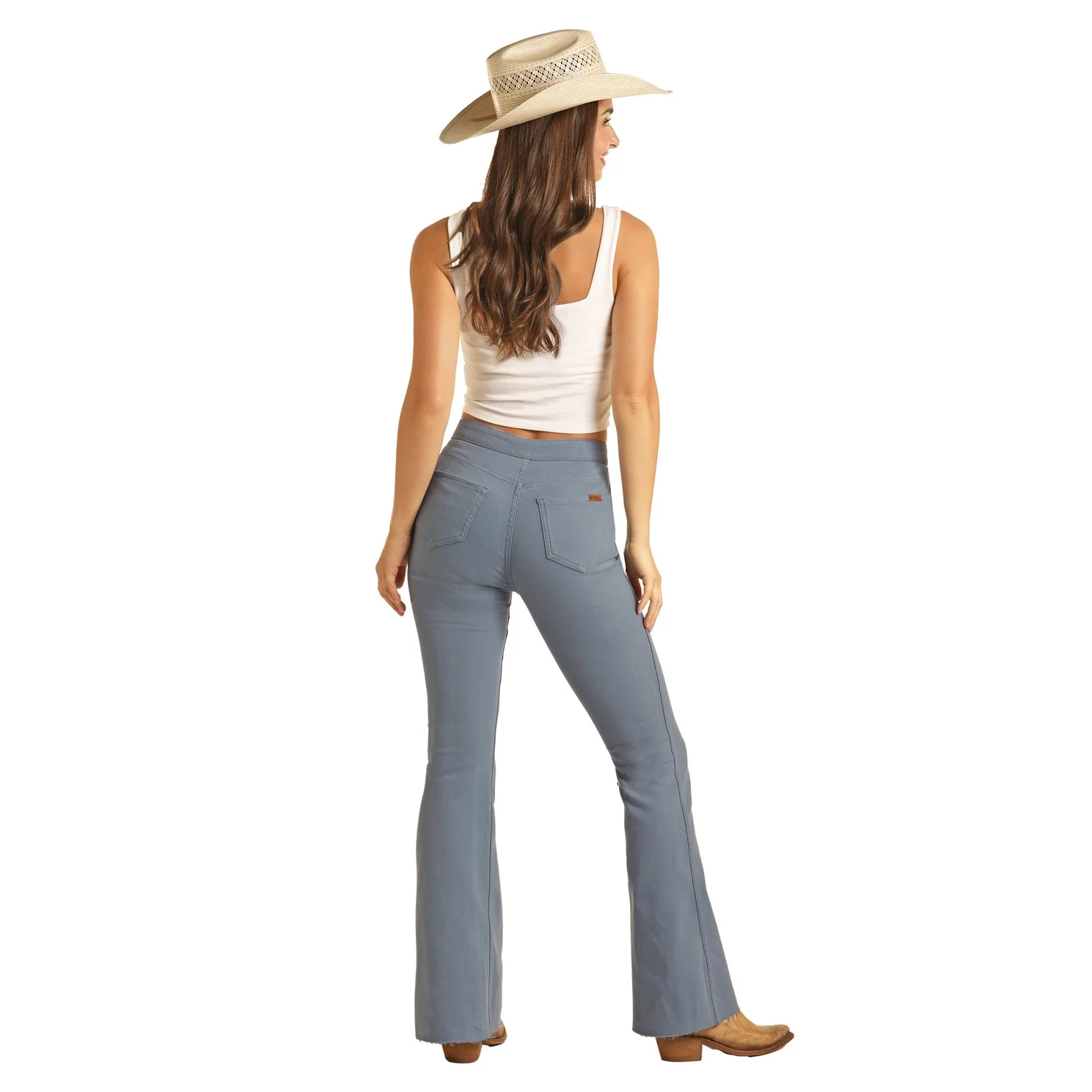 Rock & Roll Women's Reversible Button Flare Jeans - Blue - Image 2