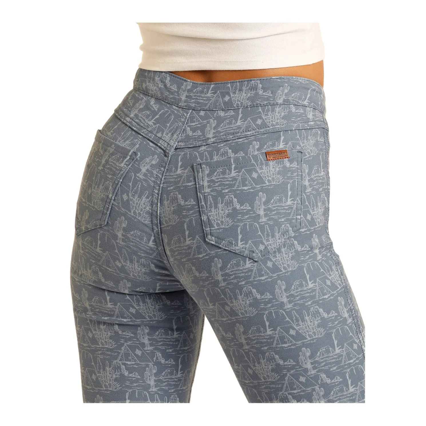 Rock & Roll Women's Reversible Button Flare Jeans - Blue - Image 3