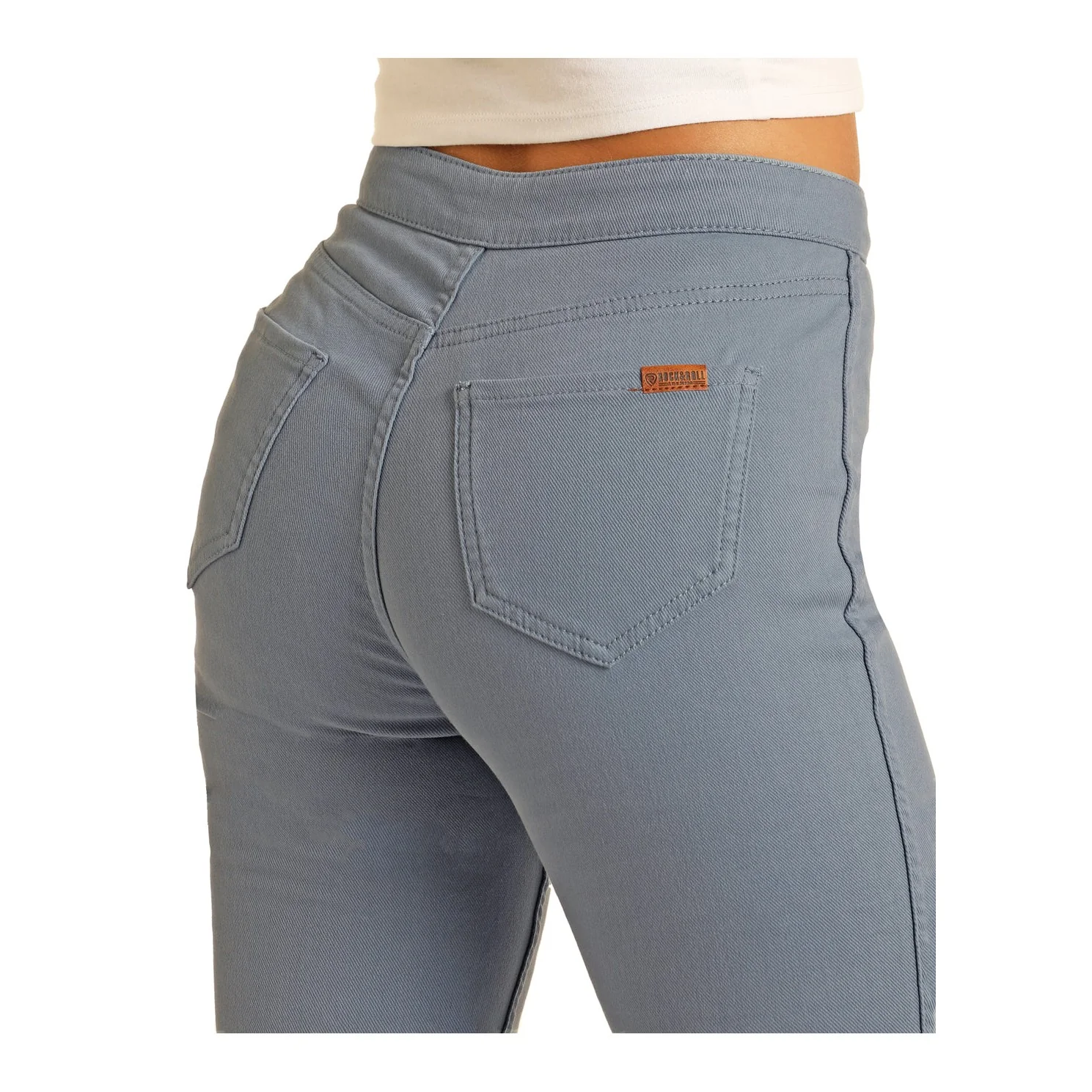 Rock & Roll Women's Reversible Button Flare Jeans - Blue - Image 4