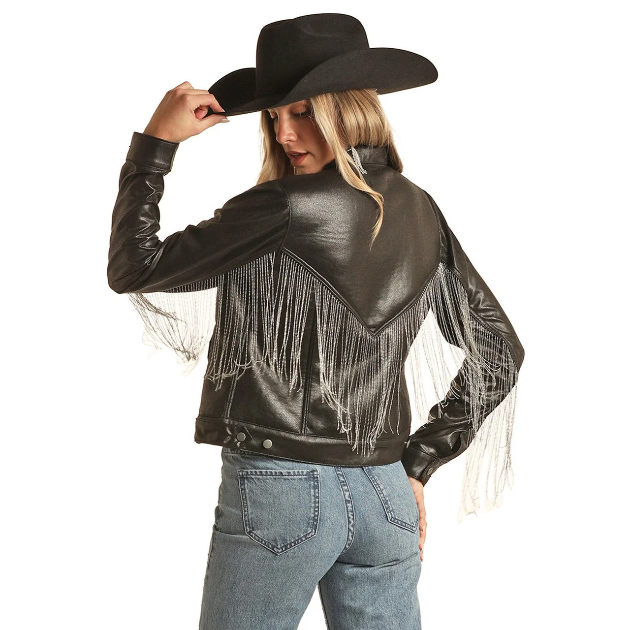 Rock & Roll Women's Sherpa Lined Jacket - Black - Image 2