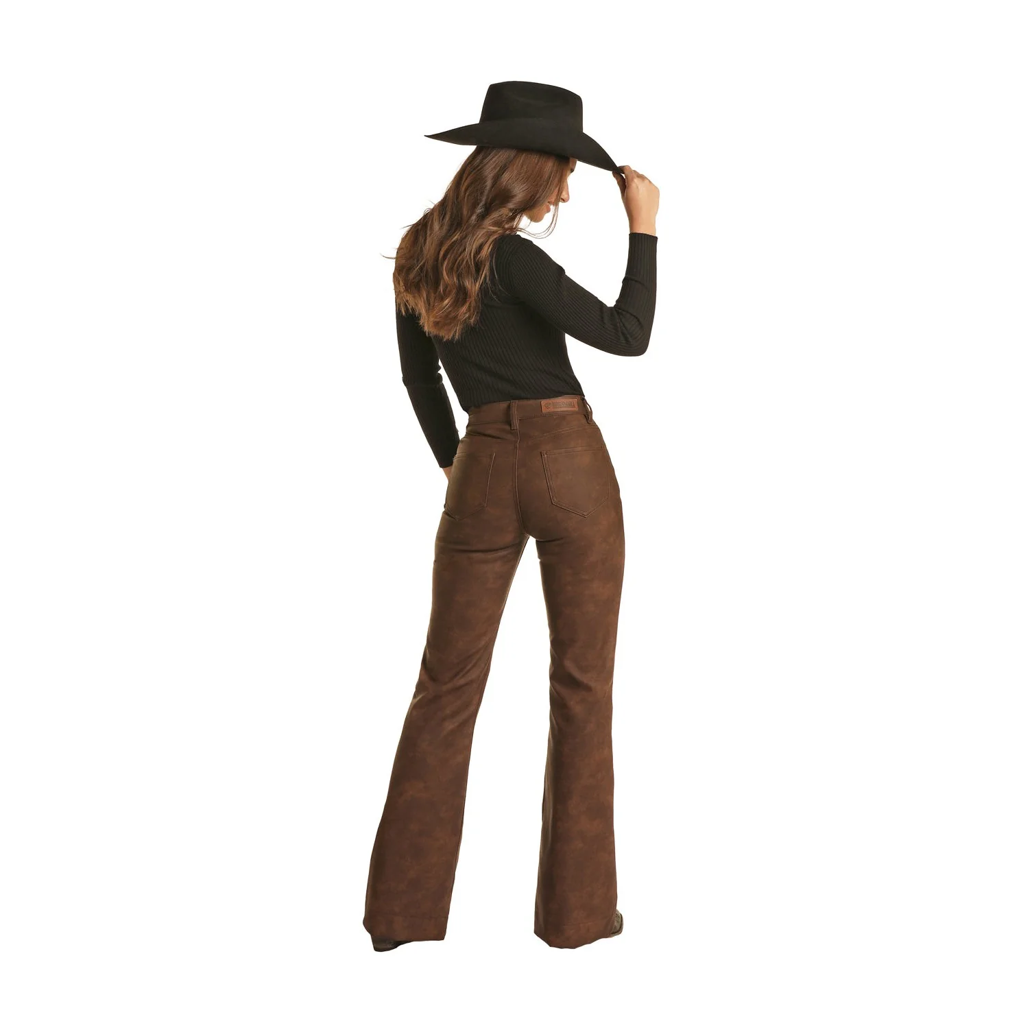 Rock & Roll Women's Smile Pocket Trouser Jeans - Brown - Image 3
