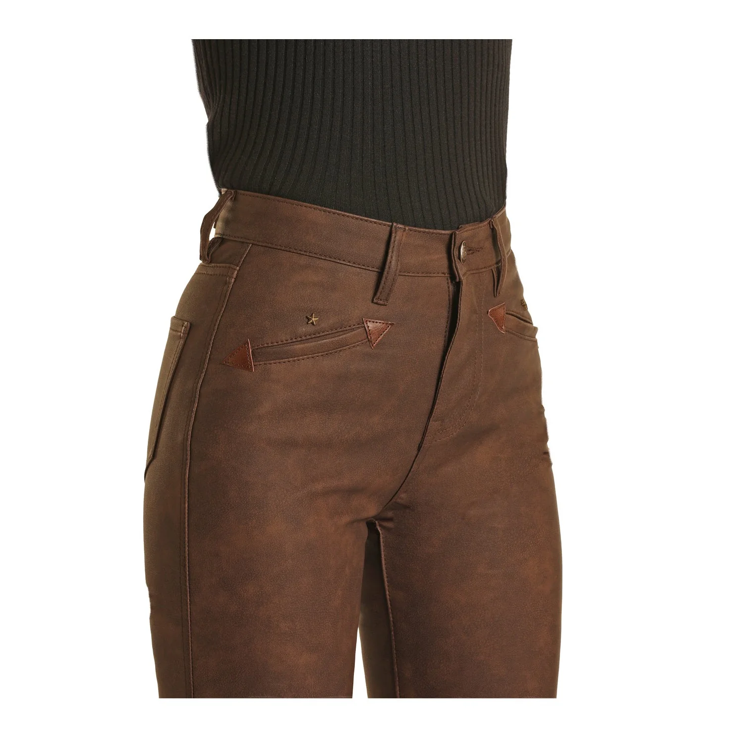 Rock & Roll Women's Smile Pocket Trouser Jeans - Brown - Image 4