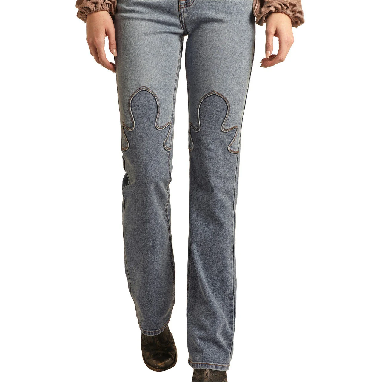 Rock & Roll Women's High Rise Stretch Western Detail Bootcut Jeans - Medium Vintage - Image 4