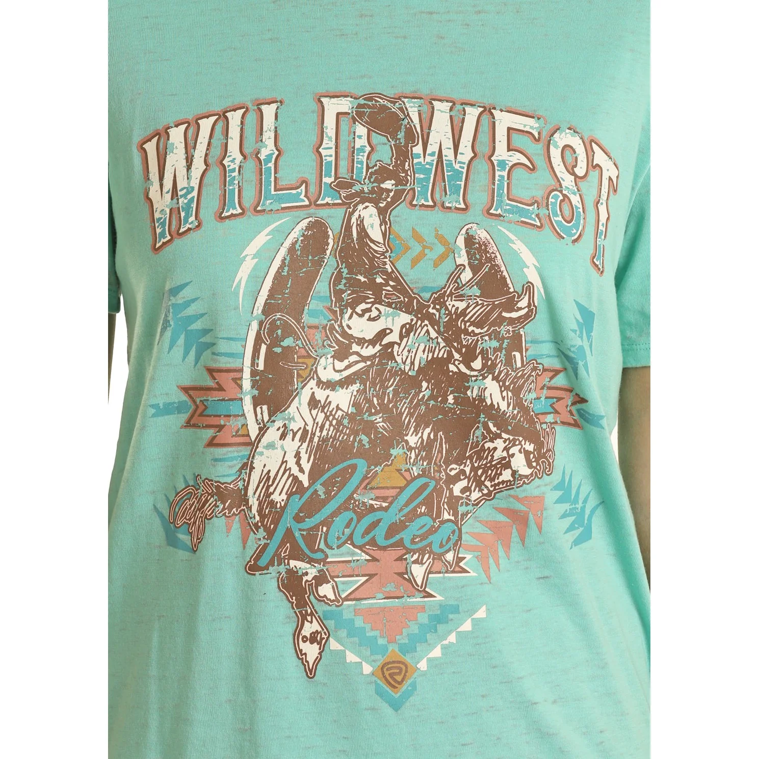 Rock & Roll Women's Wild West Graphic Tee - Light Turquoise - Image 2