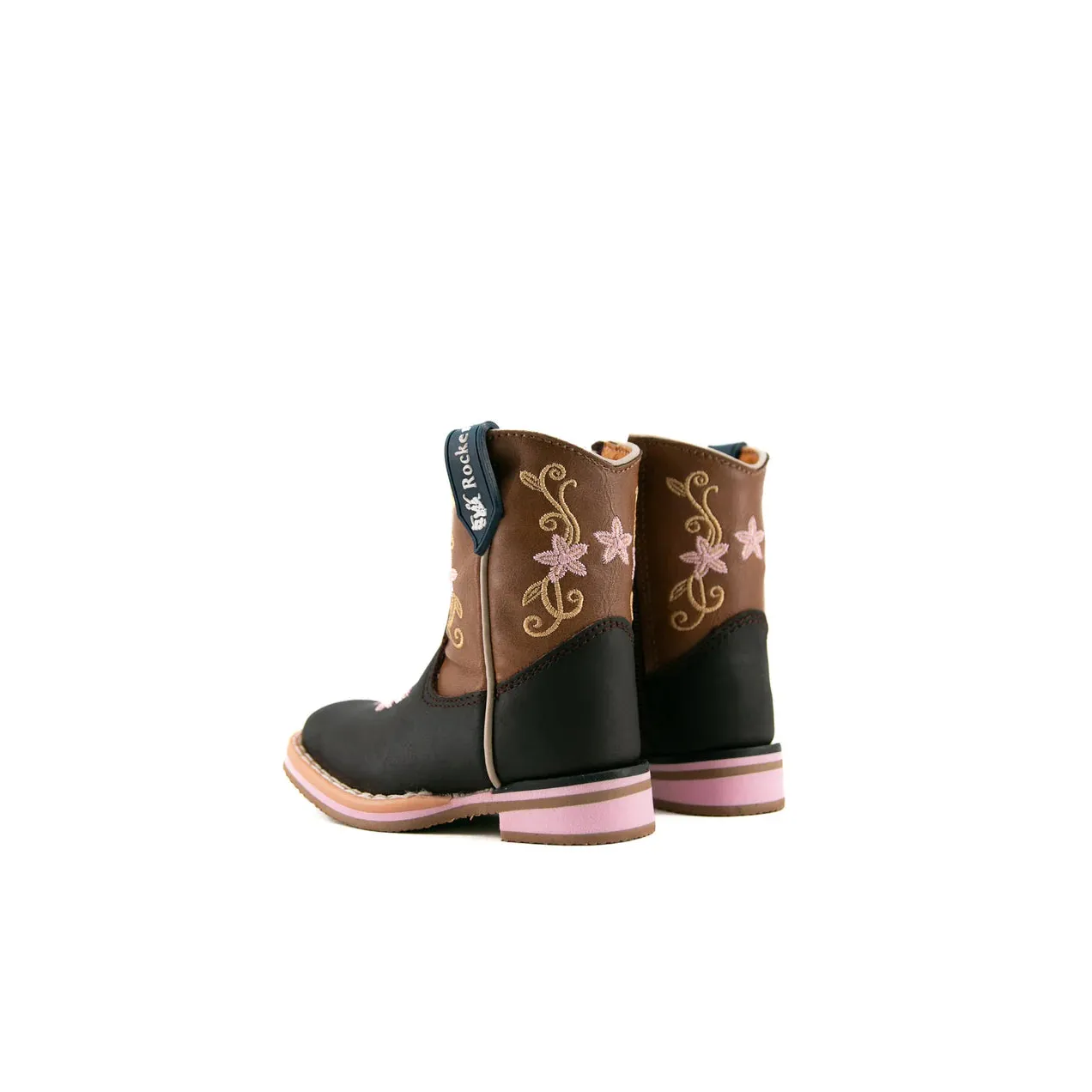 Rock'em Baby Girl Crazy Cafe Honey Flower Boot - Brown/Black - Image 2